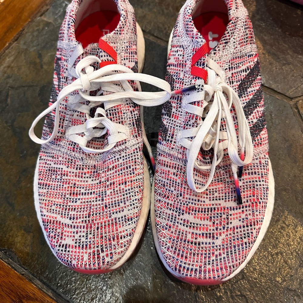 Adidas Red and Blue Knit Sneakers